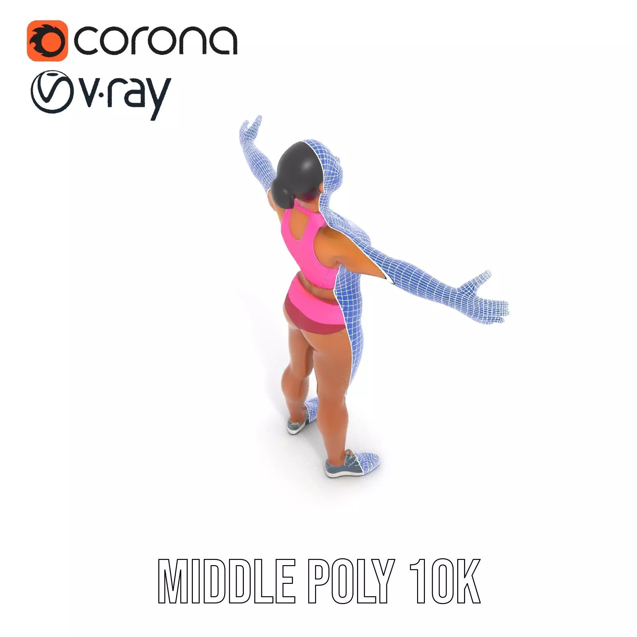 Athletic Female Fitness Outfit model pack Low-poly 3D model_5