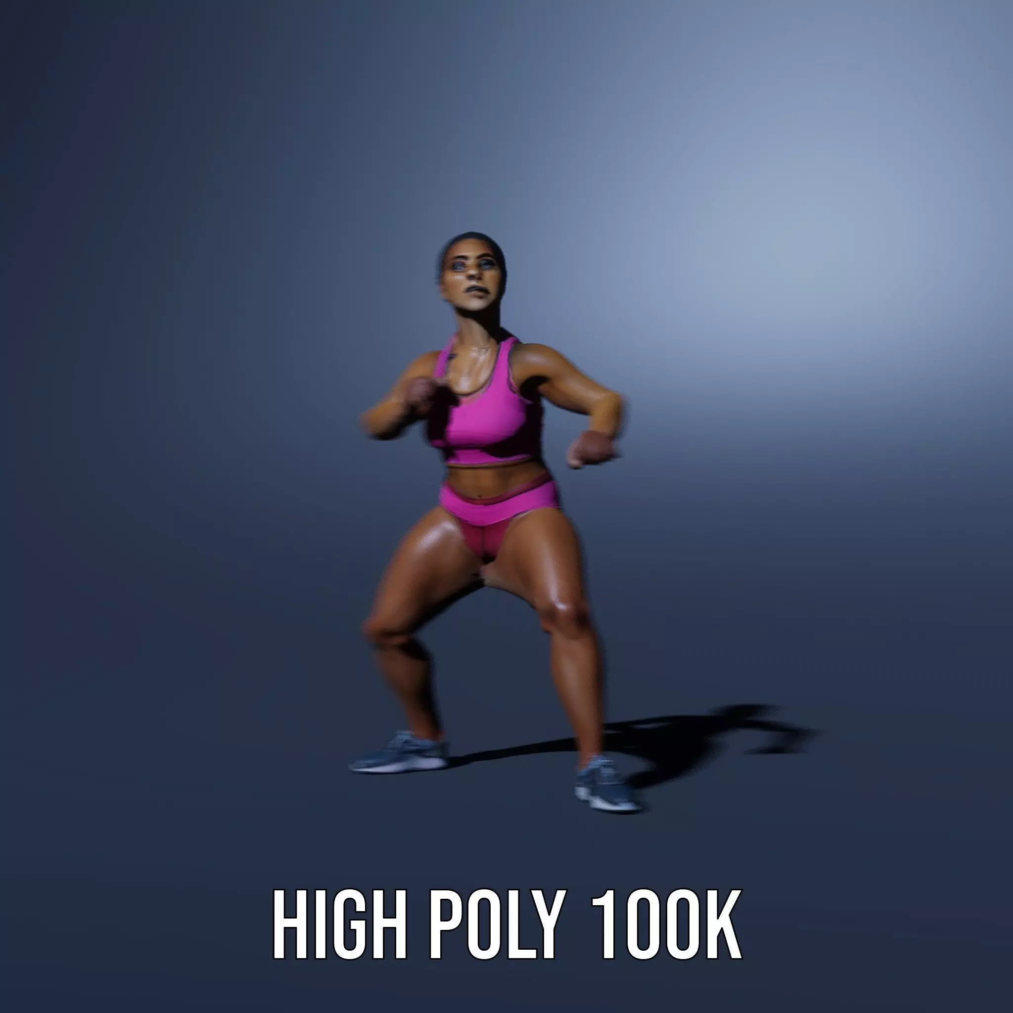 Athletic Female Fitness Outfit model pack Low-poly 3D model_20