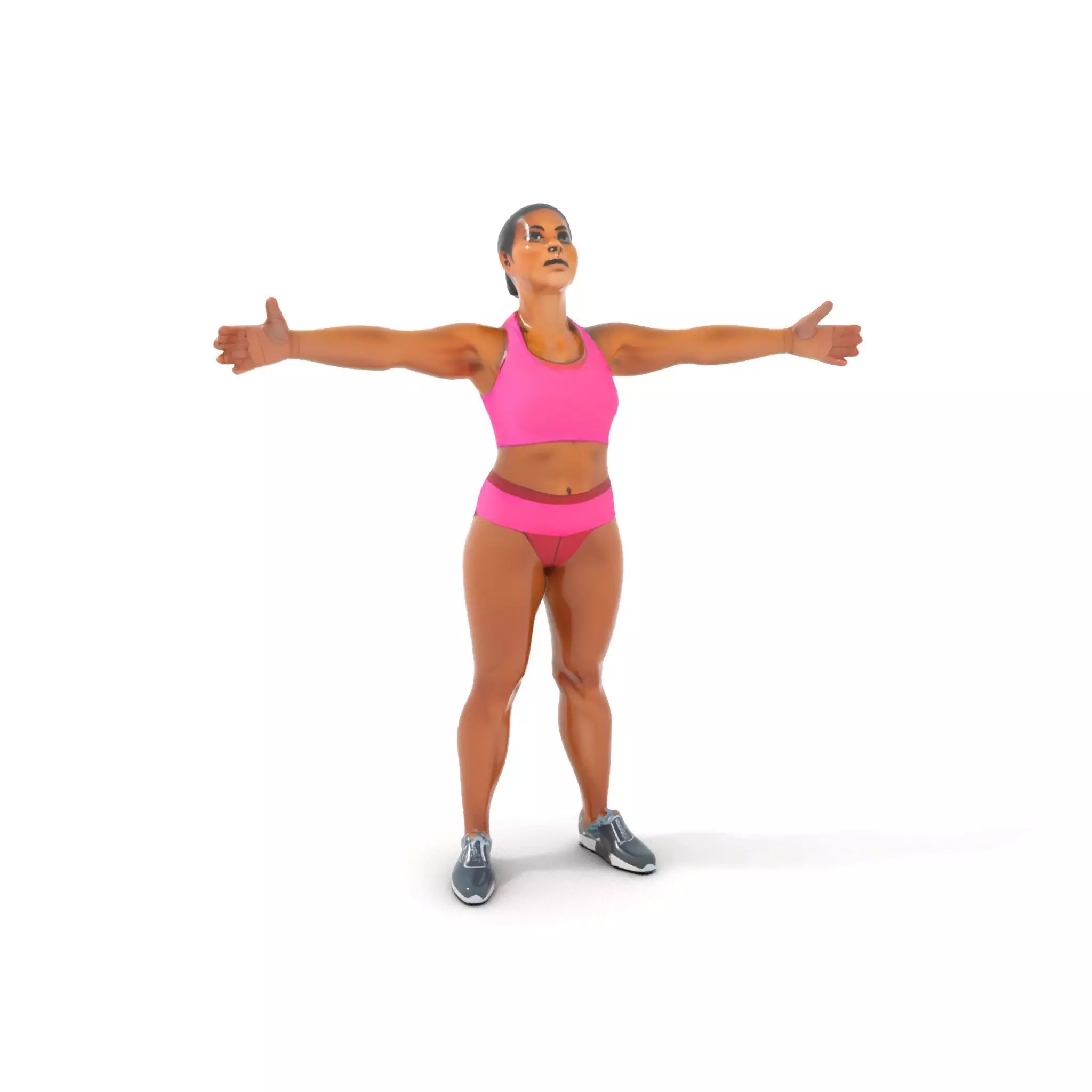 Athletic Female Fitness Outfit model pack Low-poly 3D model_15