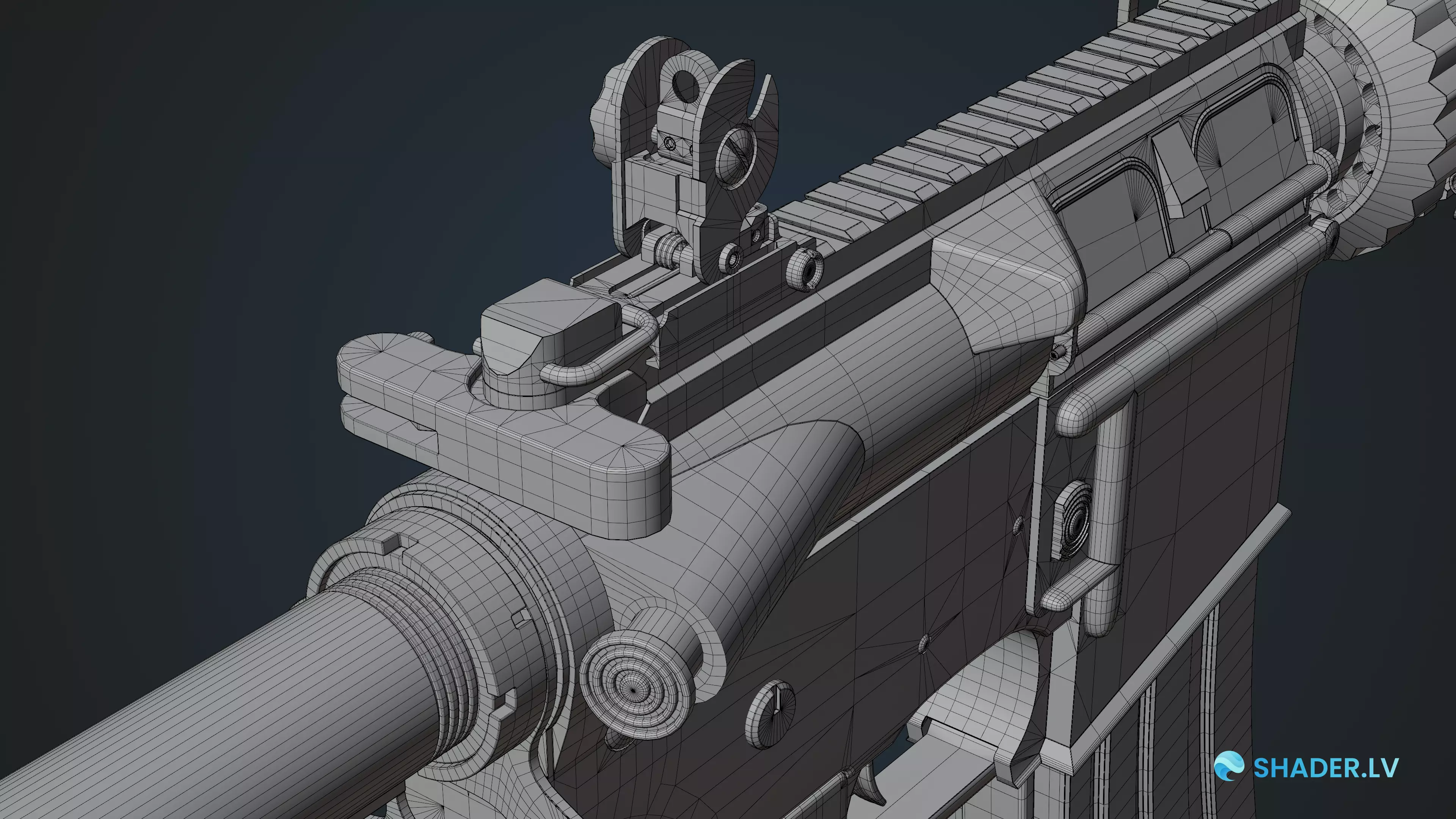 M4A4 CS2 Rifle Low-poly 3D model_12