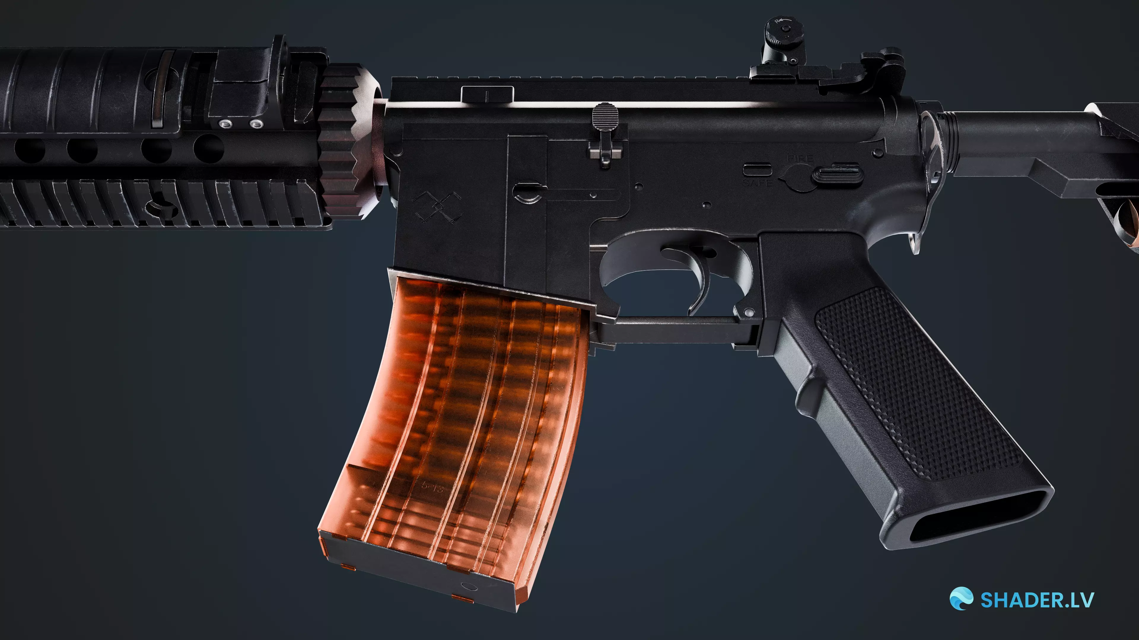 M4A4 CS2 Rifle Low-poly 3D model_3