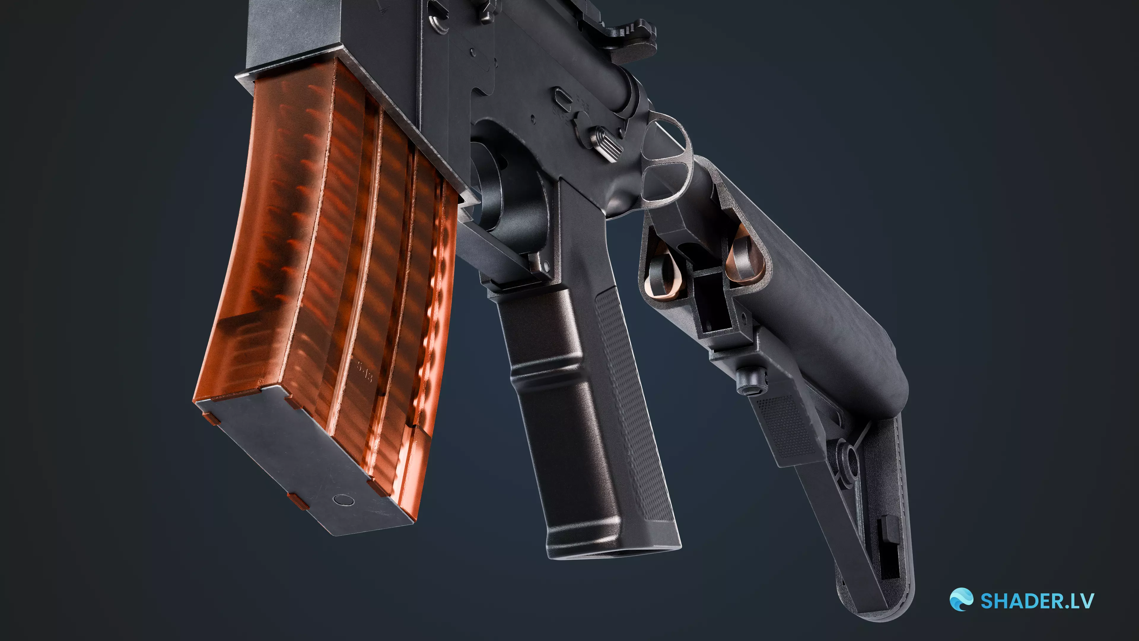 M4A4 CS2 Rifle Low-poly 3D model_7