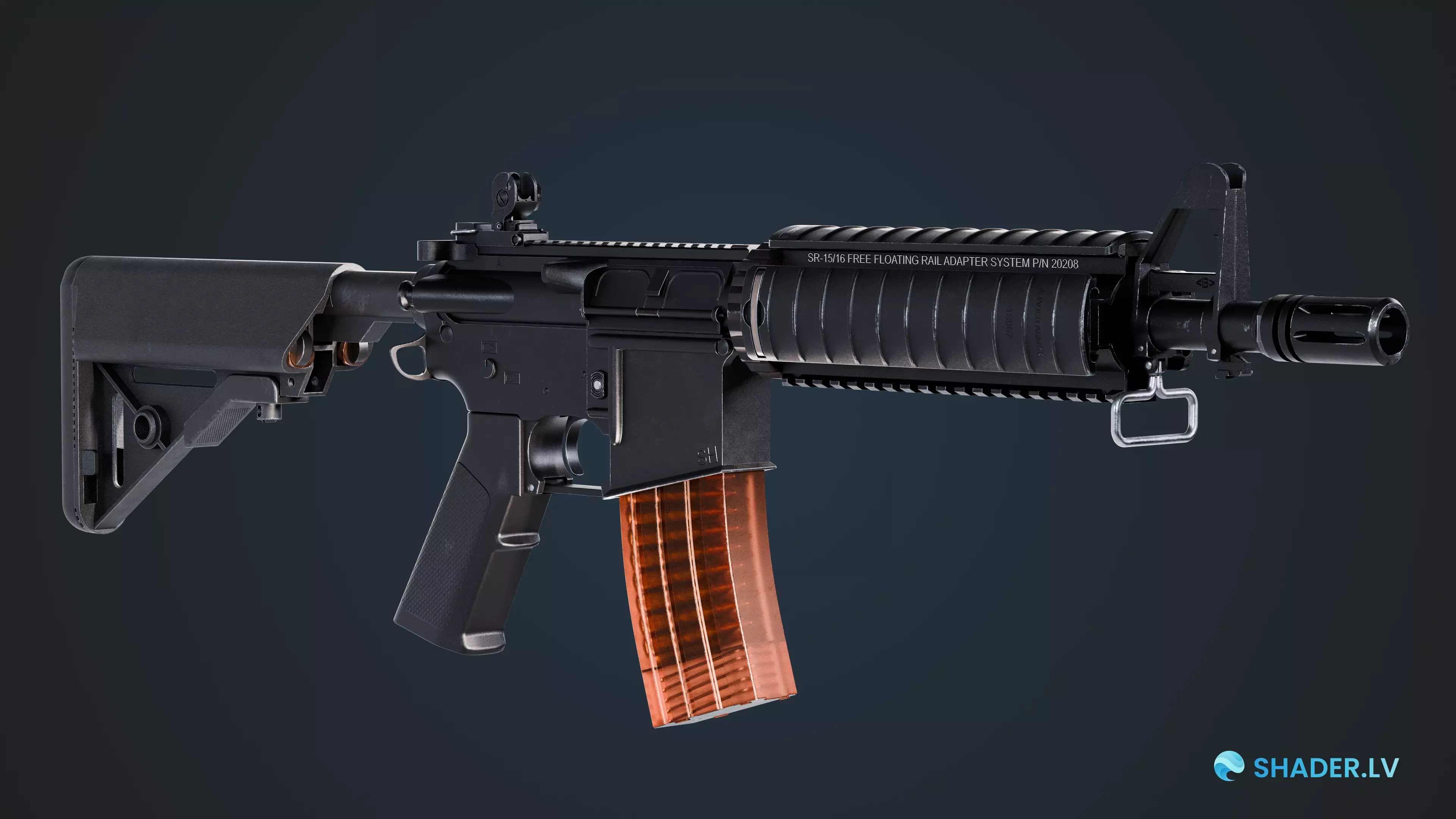 M4A4 CS2 Rifle Low-poly 3D model_5