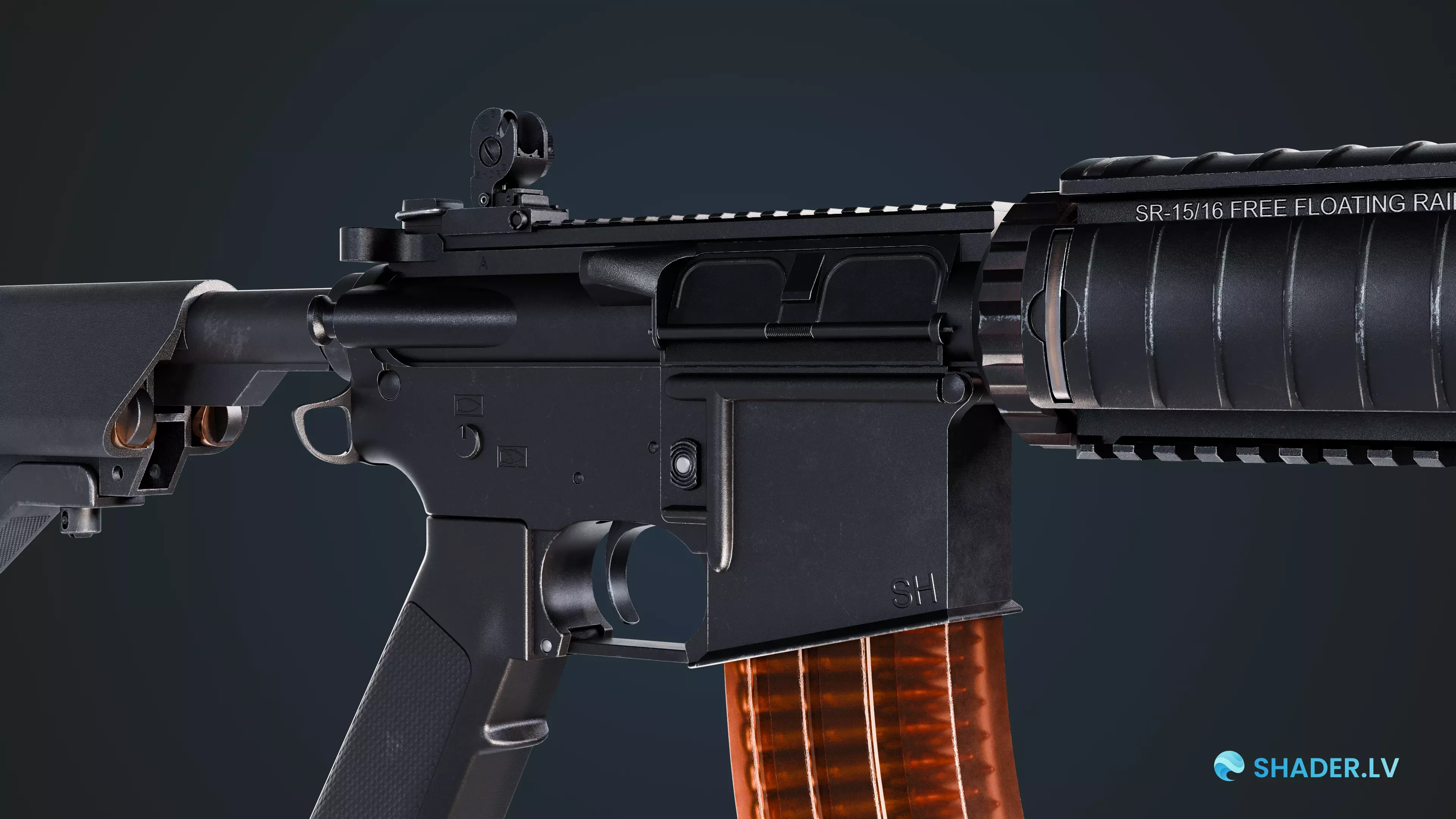 M4A4 CS2 Rifle Low-poly 3D model_4