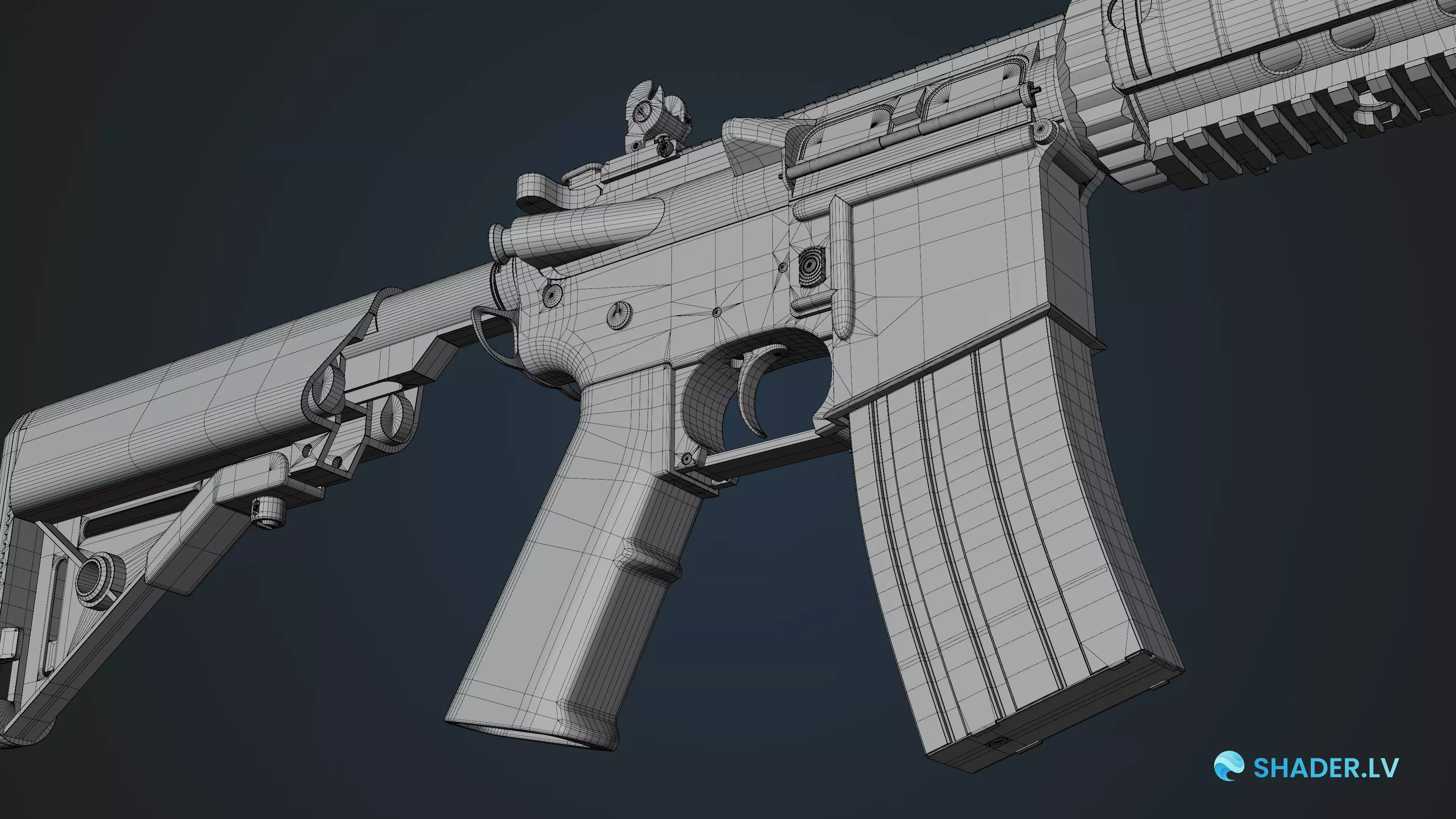 M4A4 CS2 Rifle Low-poly 3D model_11