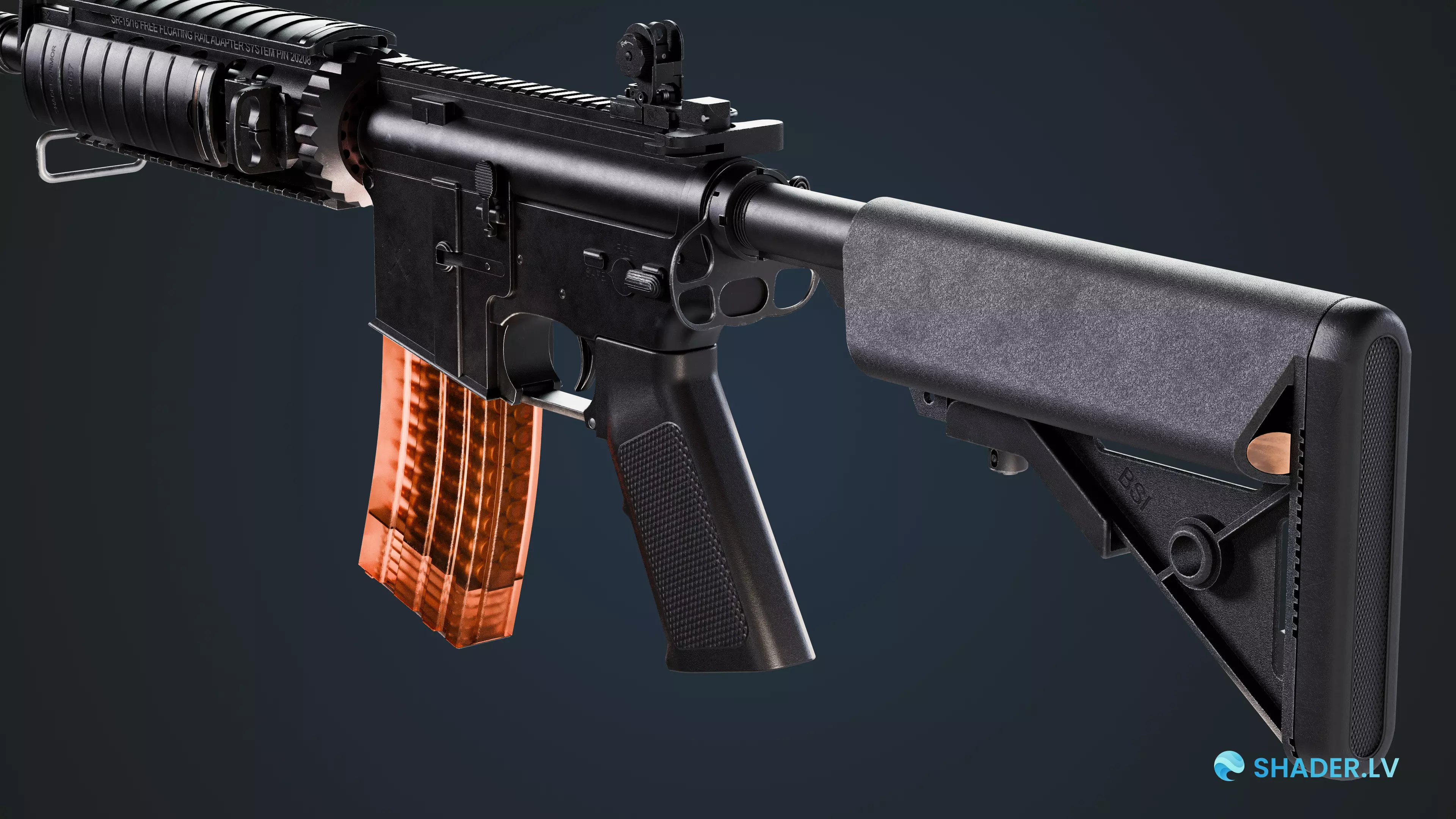 M4A4 CS2 Rifle Low-poly 3D model_8