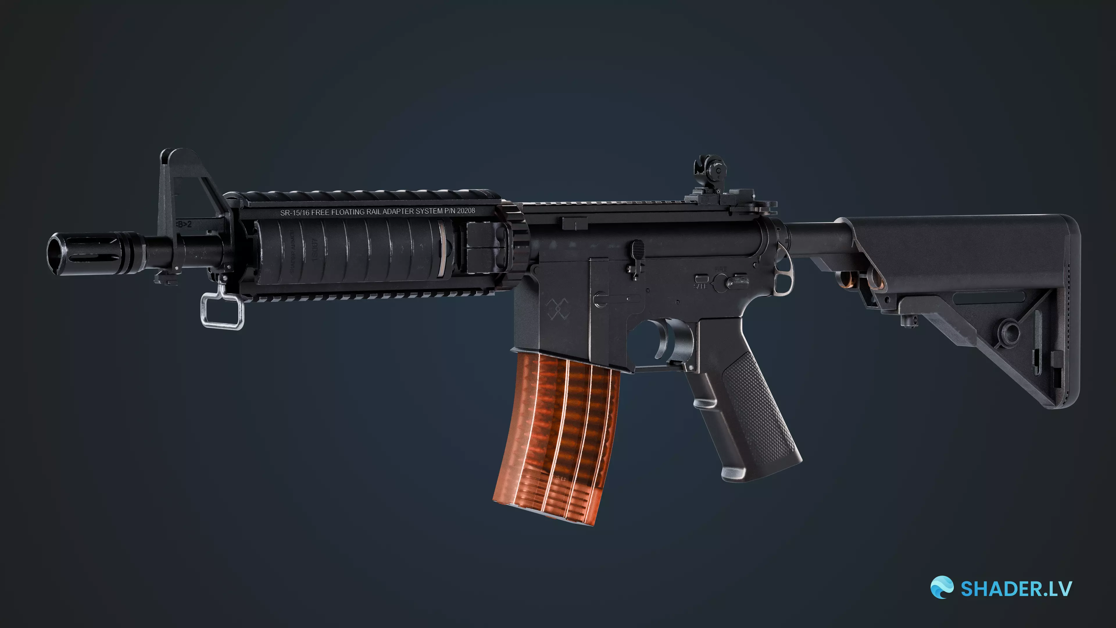 M4A4 CS2 Rifle Low-poly 3D model_6