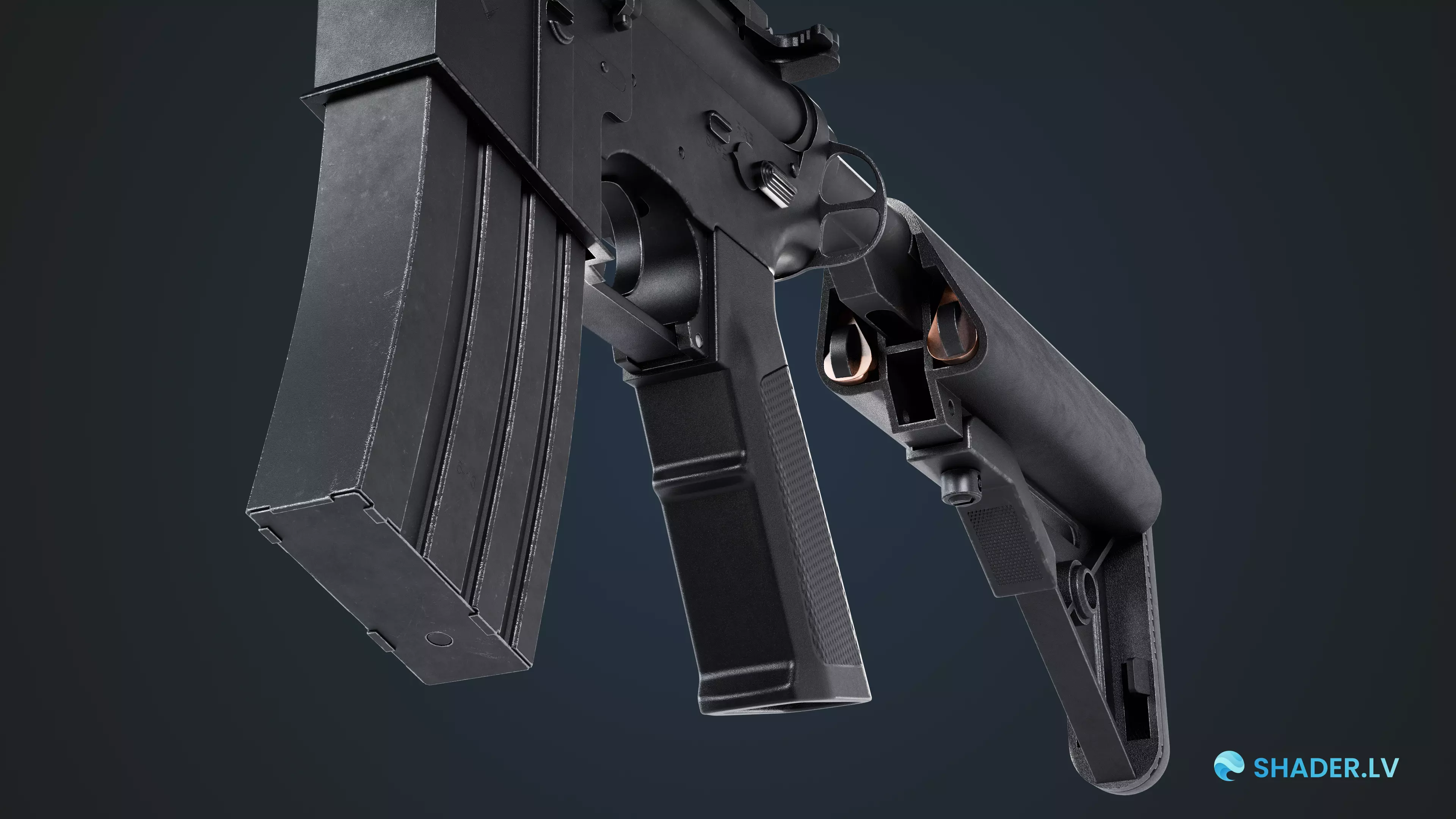 M4A4 CS2 Rifle Low-poly 3D model_10