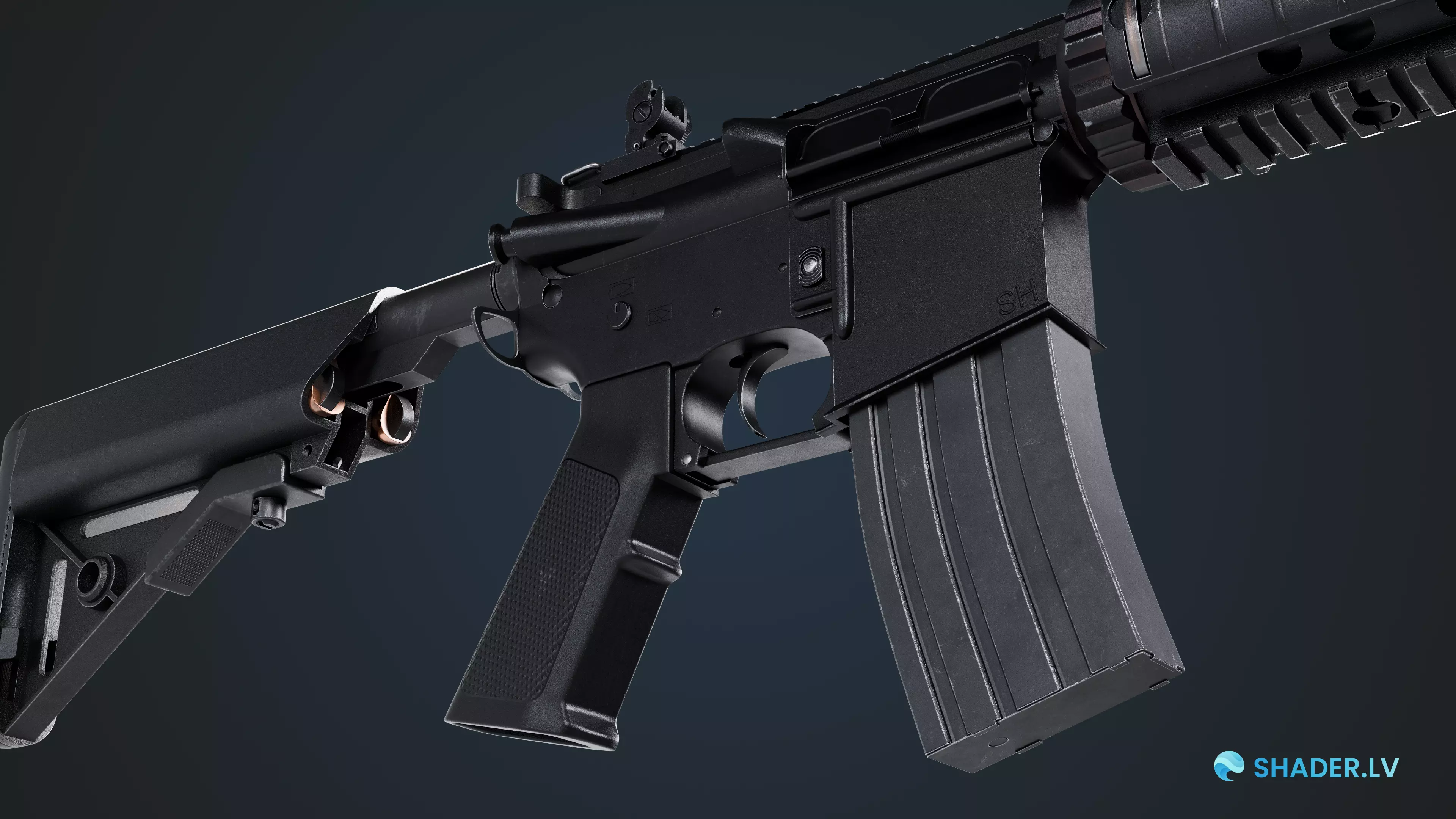 M4A4 CS2 Rifle Low-poly 3D model_9