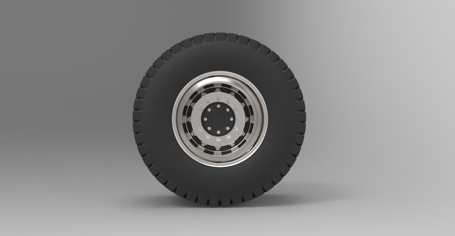Rear wheel from Pulling tractor 3D model_1