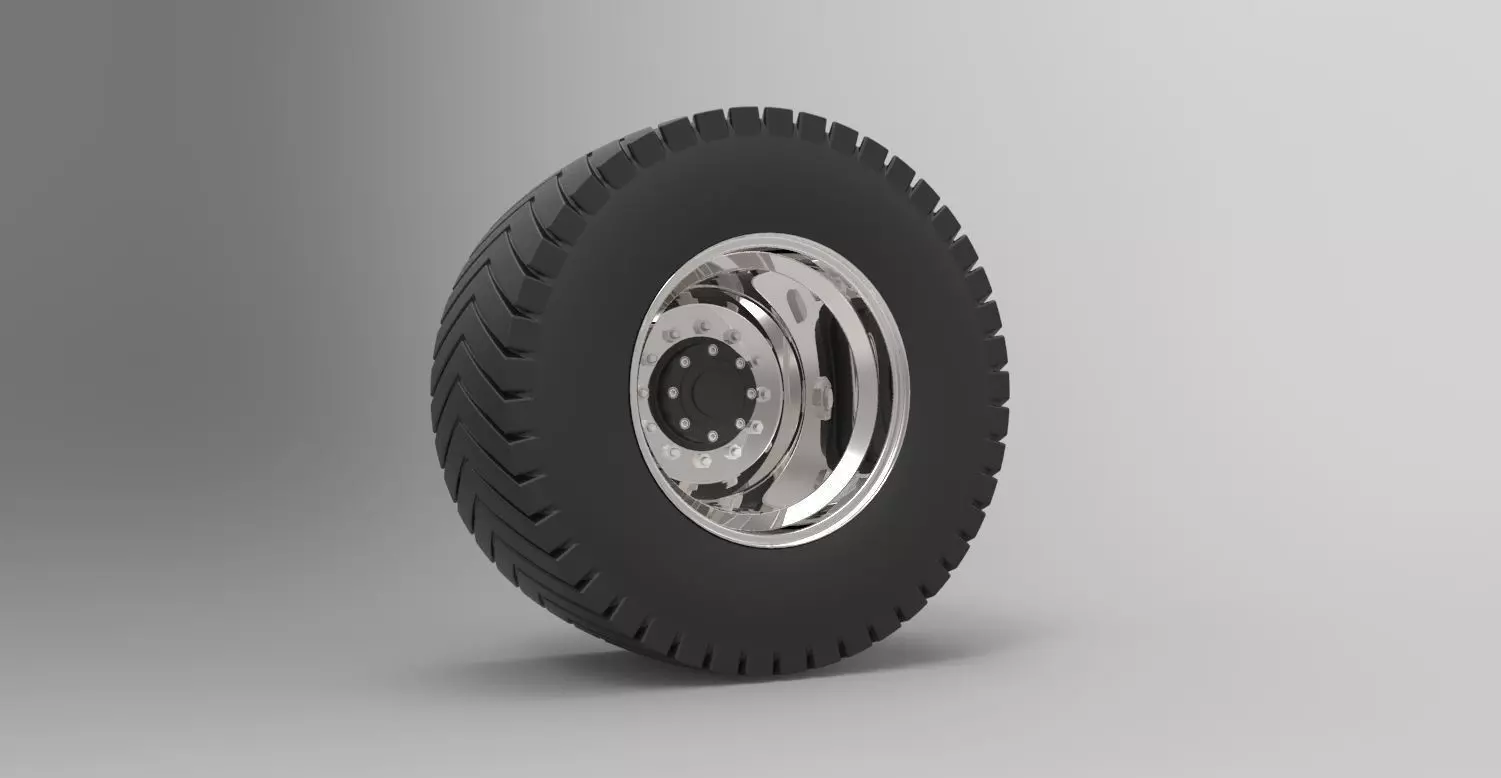 Rear wheel from Pulling tractor 3D model_0