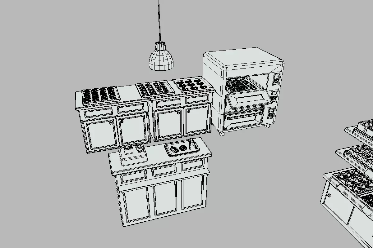 Cute Japanese Bakery Set Low-poly 3D model_22