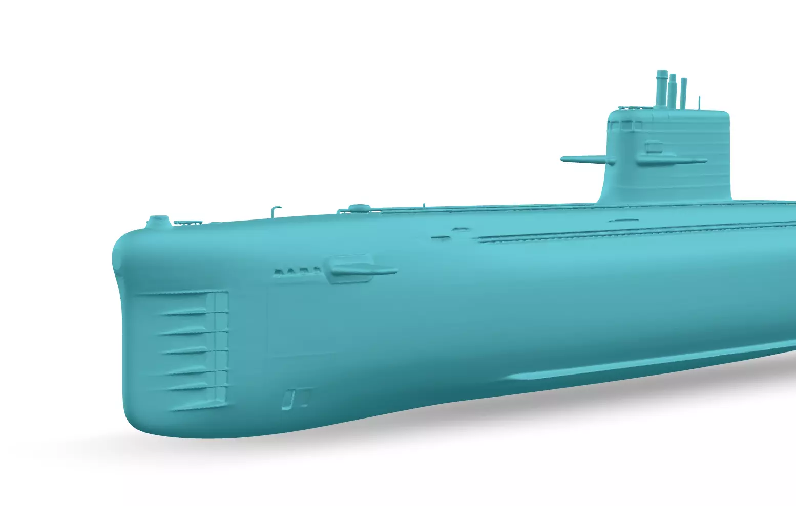 Realistic Modern Submarine Low-poly 3D model_11
