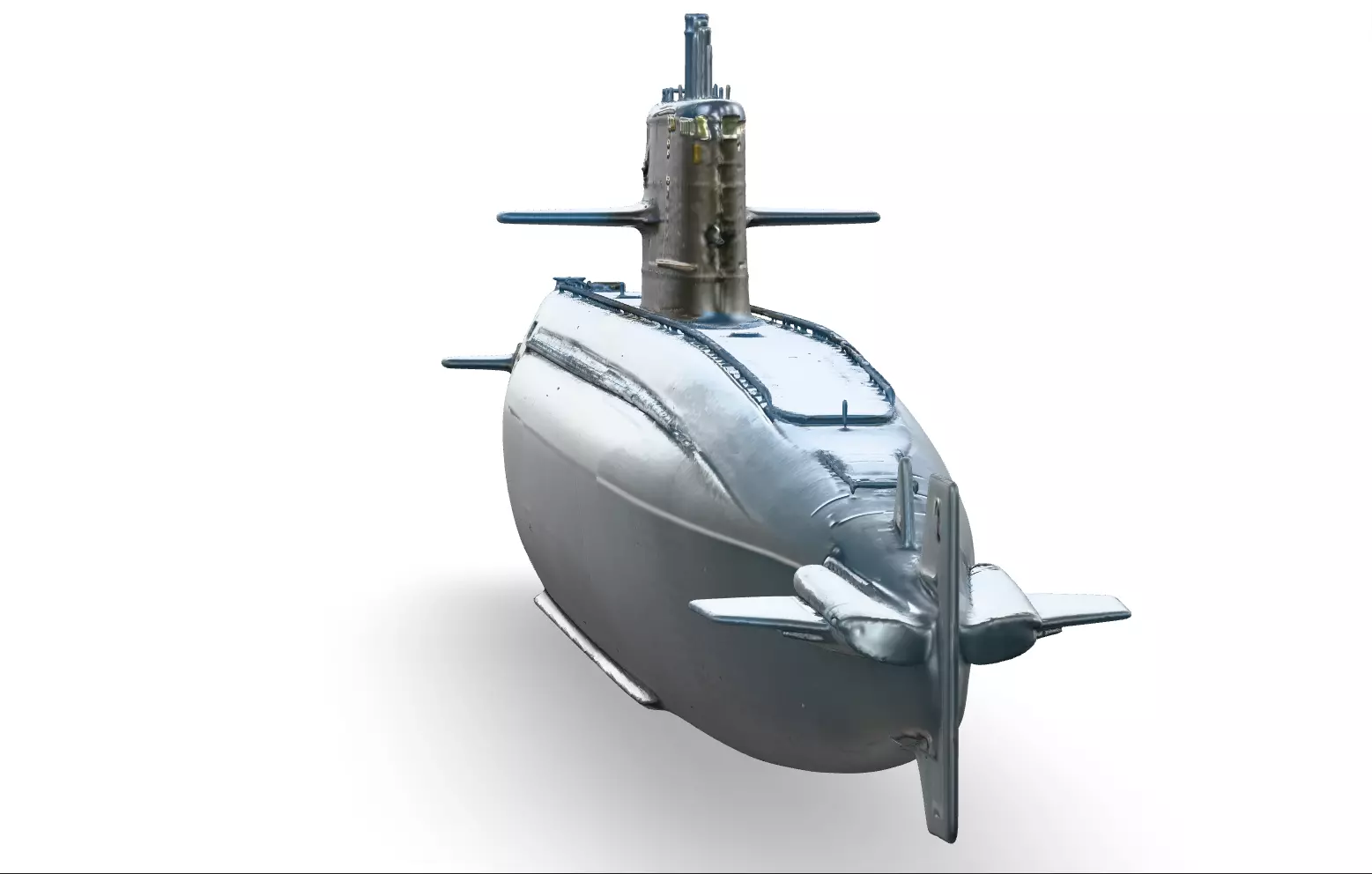 Realistic Modern Submarine Low-poly 3D model_3