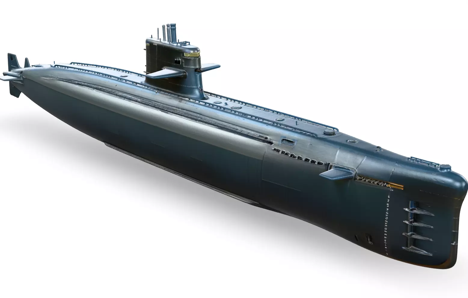 Realistic Modern Submarine Low-poly 3D model_2