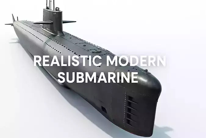 Realistic Modern Submarine Low-poly 3D model Realistic Modern Submarine Low-poly 3D model