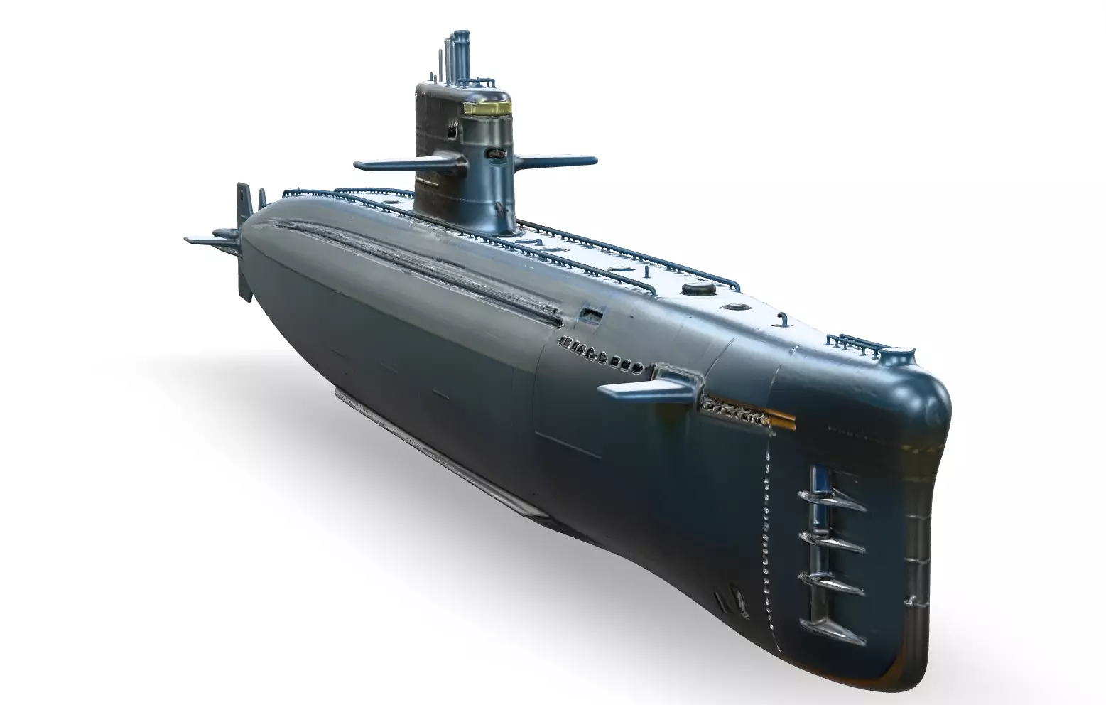 Realistic Modern Submarine Low-poly 3D model_1