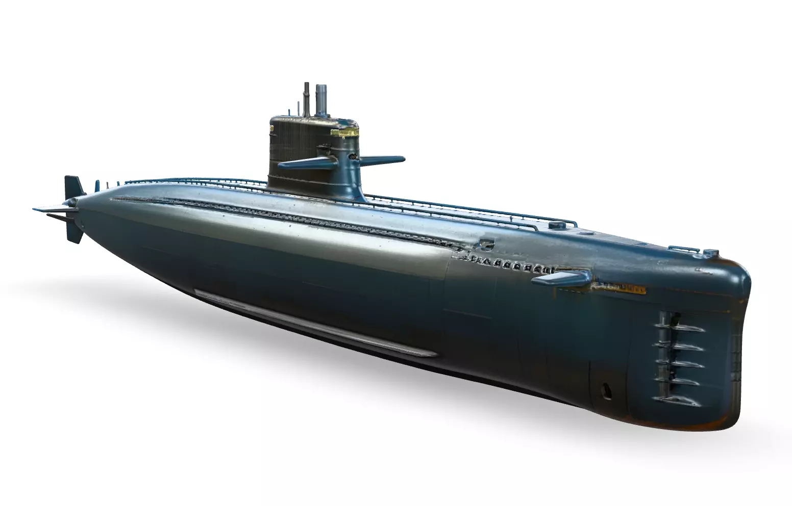 Realistic Modern Submarine Low-poly 3D model_8