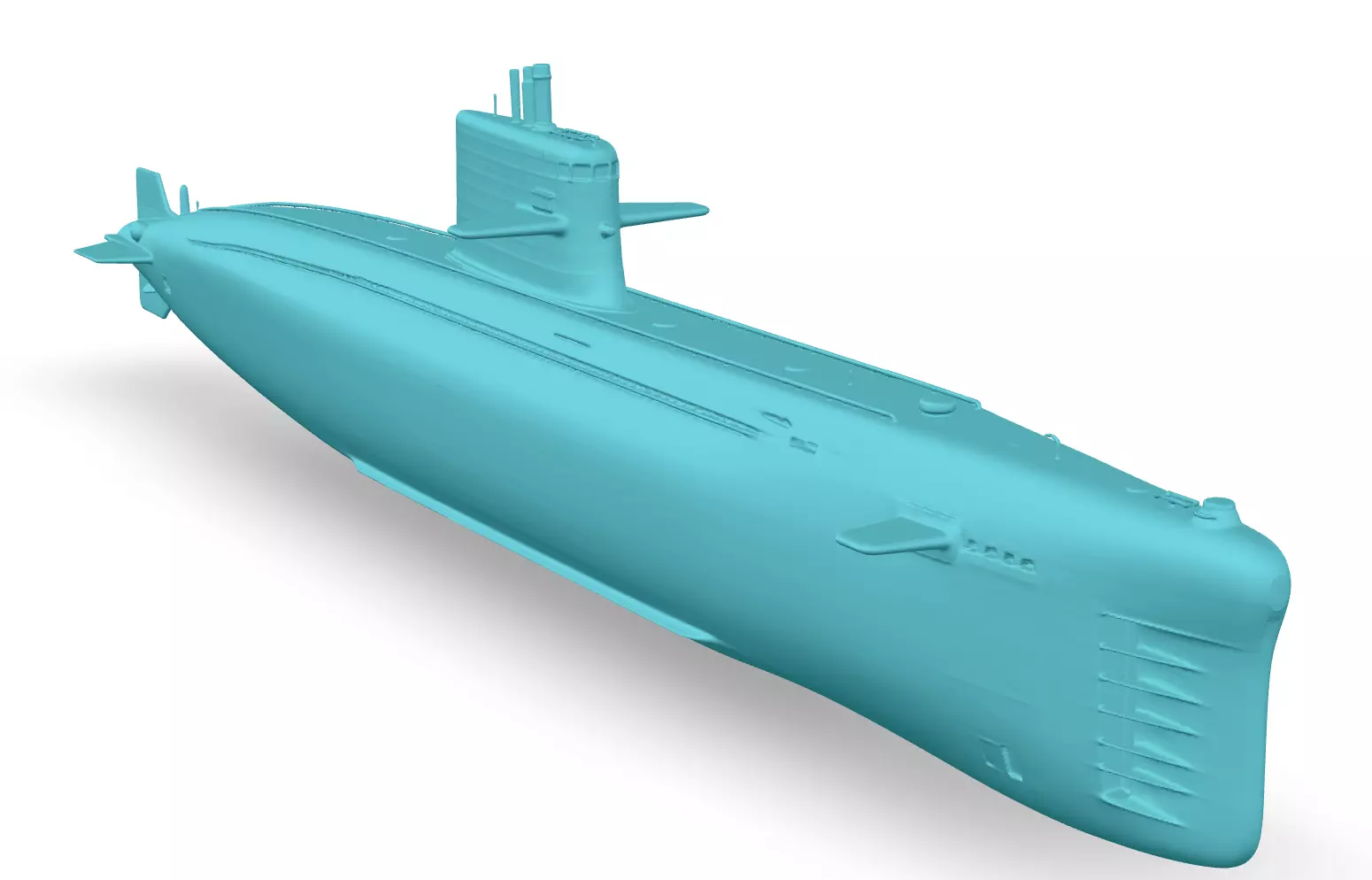 Realistic Modern Submarine Low-poly 3D model_10