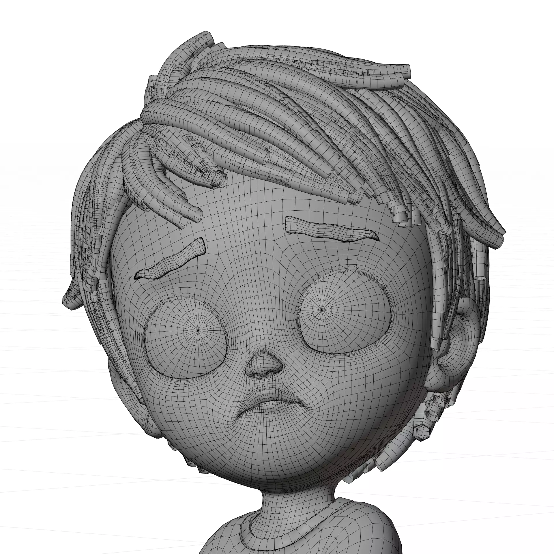 Pixar Style 3D Cartoon Kid Character Fully Rigged Low-poly 3D model_4
