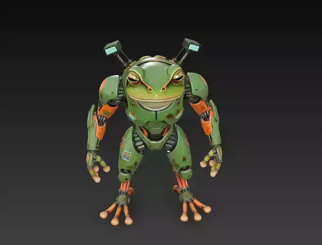 Cyber Frog Mk-IV - Combat Amphibian Mecha 3D Model