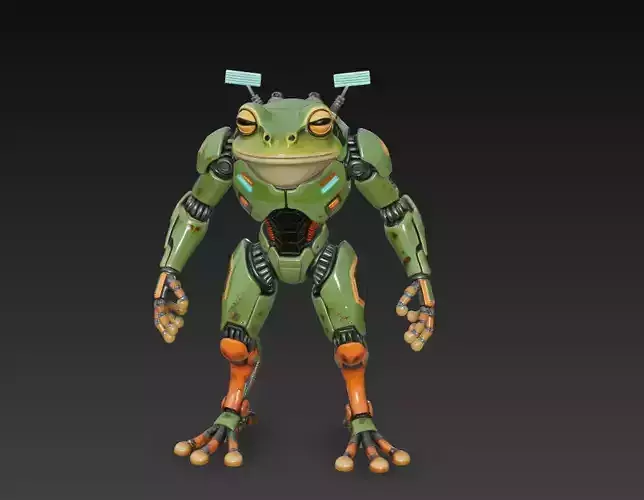 Cyber Frog Mk-III - Recon Amphibian Mecha 3D Model