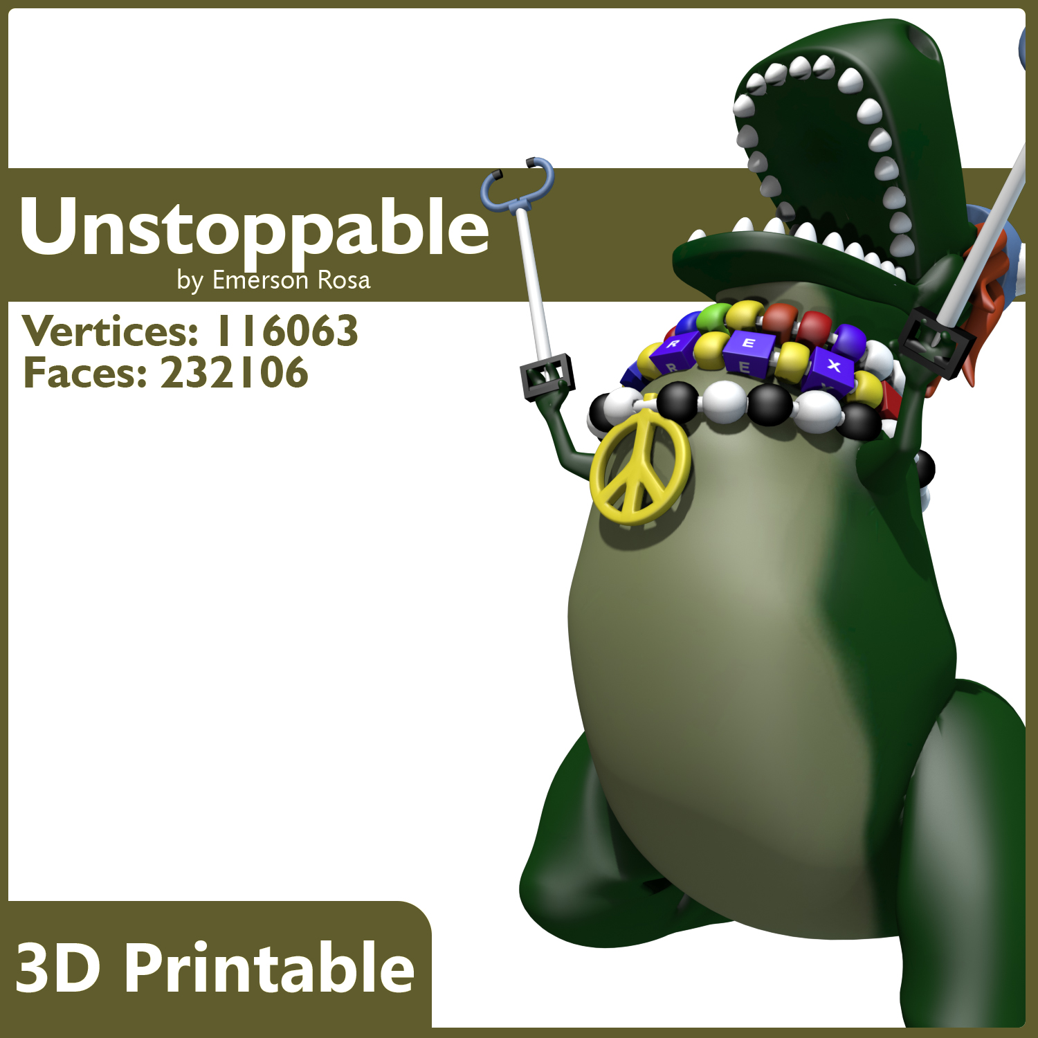 3D Printable - Unstoppable Rex - Toy Story 3D print model_5