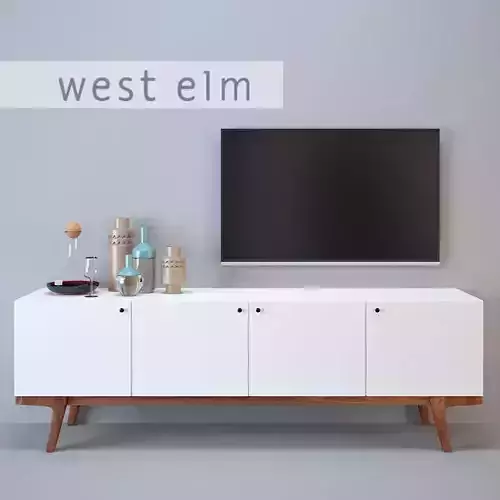 West Elm modern media console 3D model