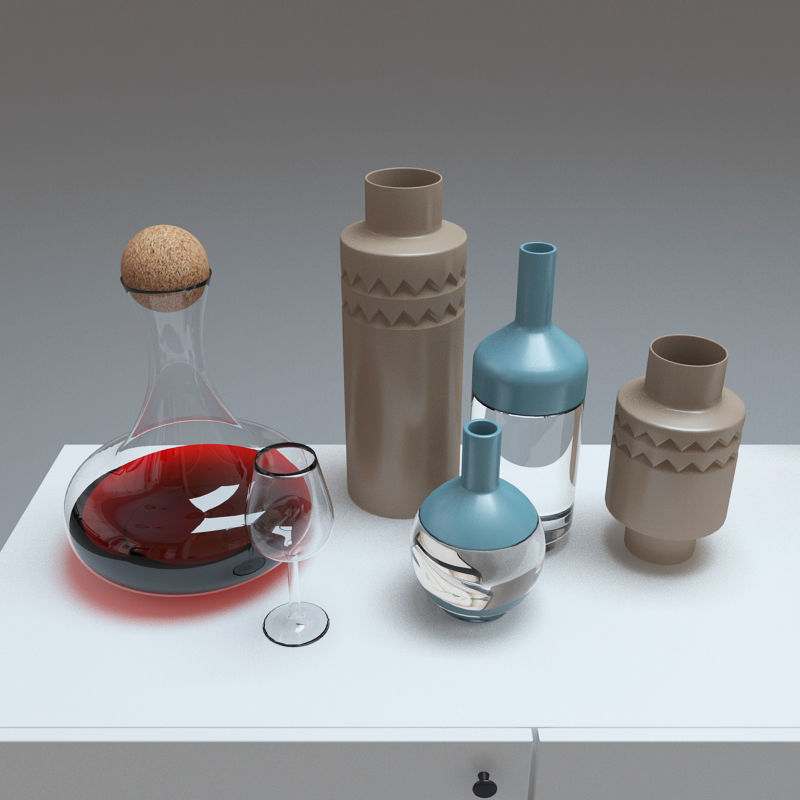 West Elm modern media console 3D model_4