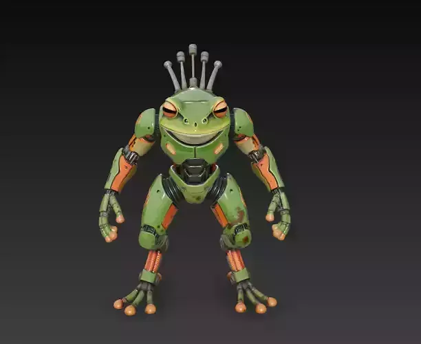 Cyber Frog Mk-II - Tactical Amphibian Mecha 3D Model