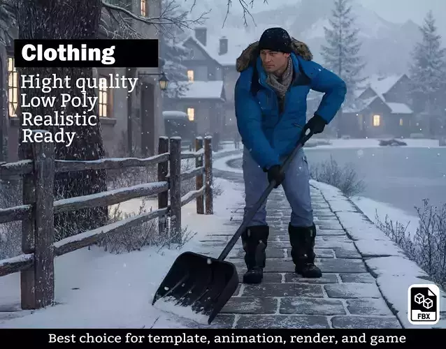 Winter Snow Outfit - Game Ready Realistic Clothing Set