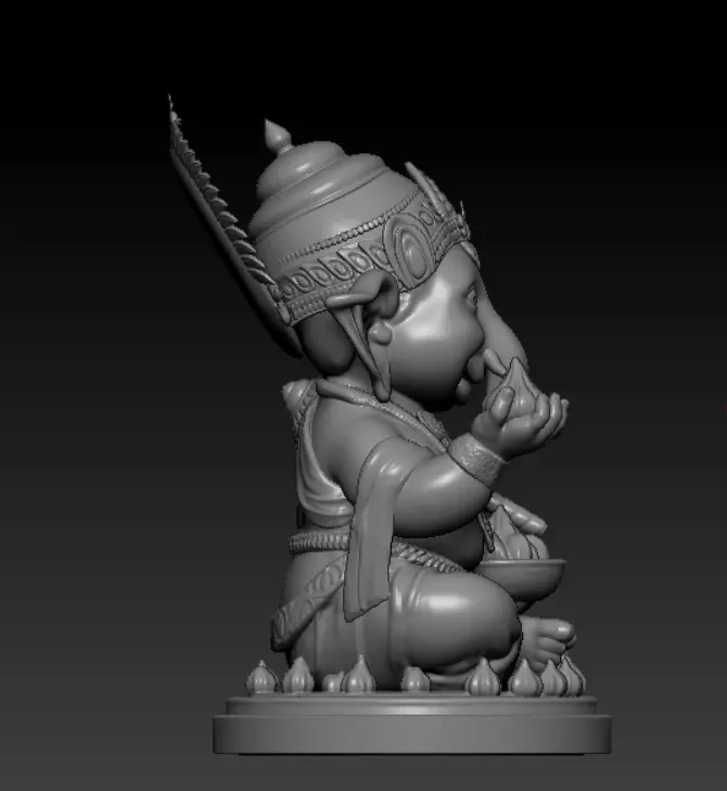 LORD GANESHA SITTING STATUE FOR 3D PRINTING 3D print model_1