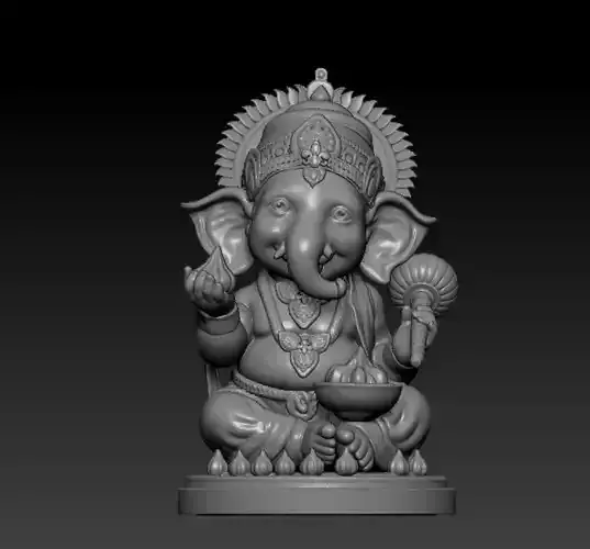 LORD GANESHA SITTING STATUE FOR 3D PRINTING