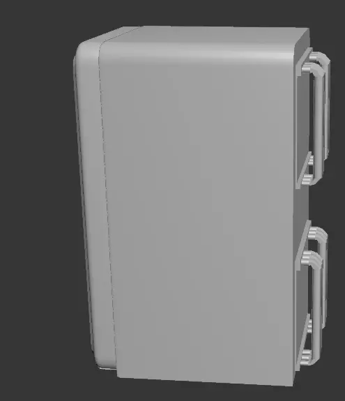 retro fridge Low-poly 3D model_3