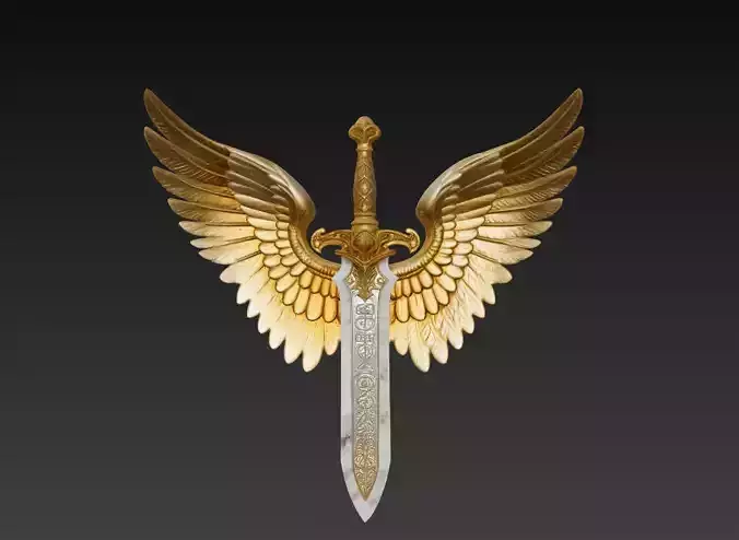 Sword of Light - Archangel Winged Blade 3D Model