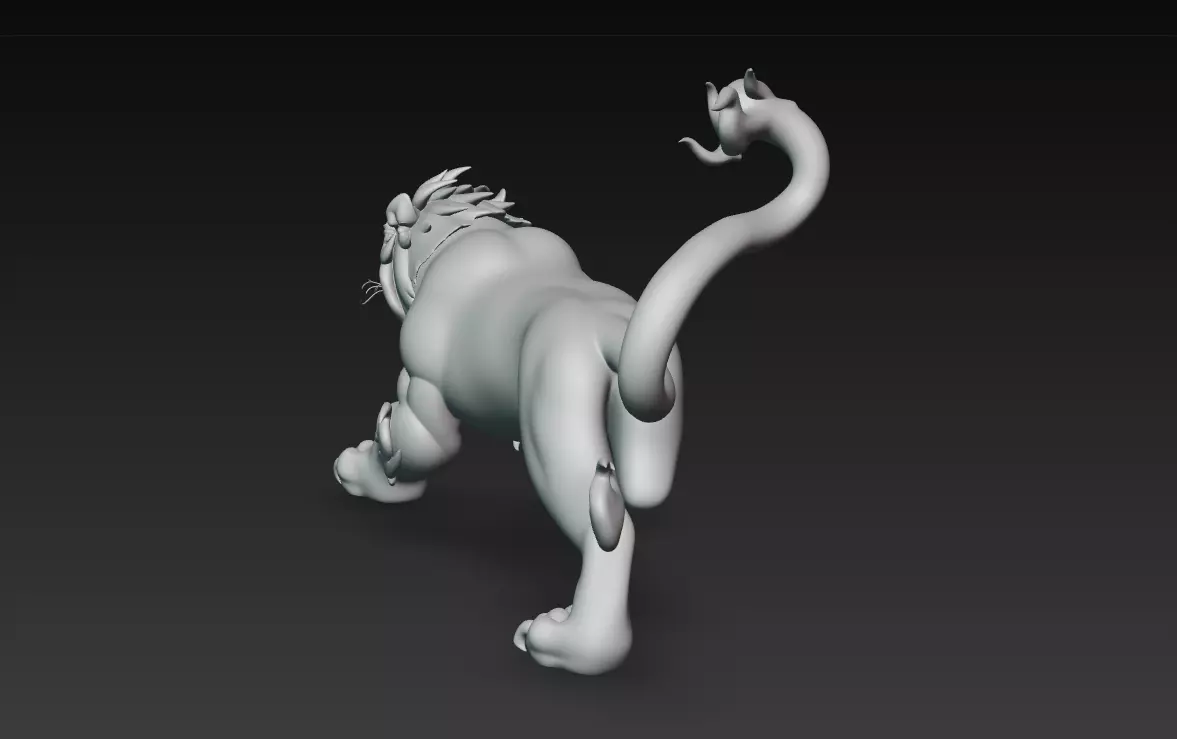 White Tiger Guardian - Celestial Protector 3D Model 3D print model_10