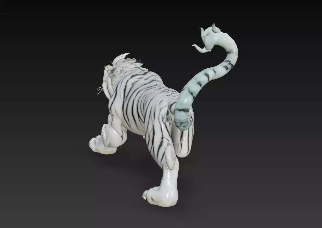 White Tiger Guardian - Celestial Protector 3D Model 3D print model_9