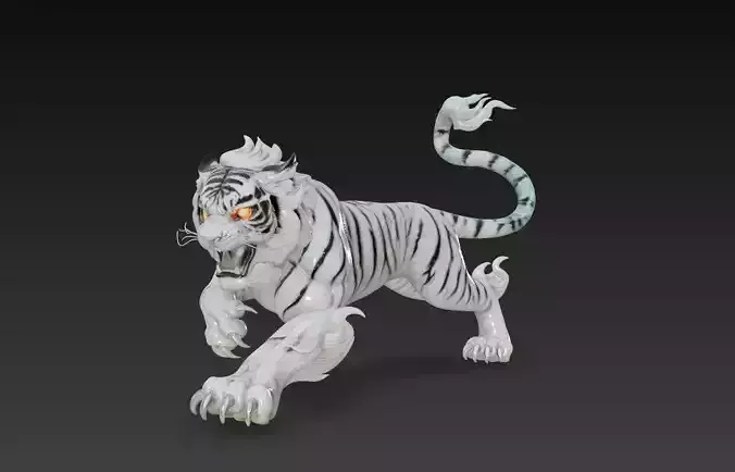 White Tiger Guardian - Celestial Protector 3D Model