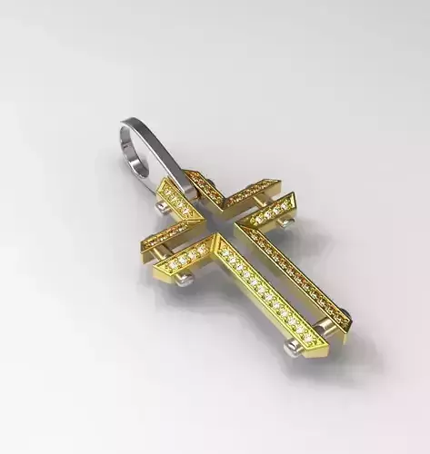 Cross pendant gold with diamonds