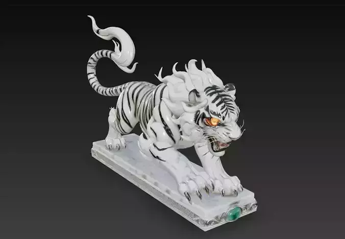 White Tiger Guardian - Celestial Spirit Protector 3D Model