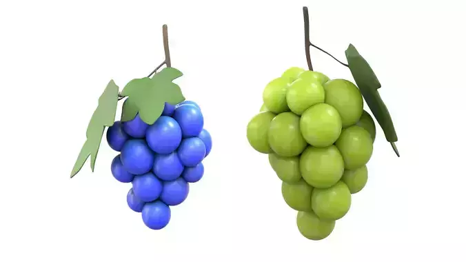 Cartoon Grapes 3D Model Collection