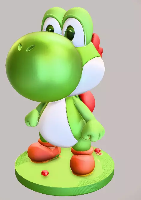 Yoshi Realistic 3D model of the famous character Mario 3D print model_2