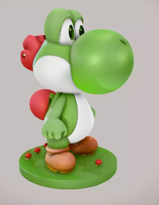 Yoshi Realistic 3D model of the famous character Mario 3D print model_1