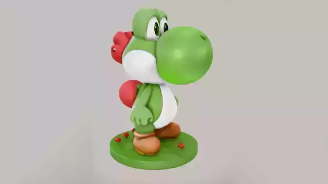 Yoshi Realistic 3D model of the famous character Mario