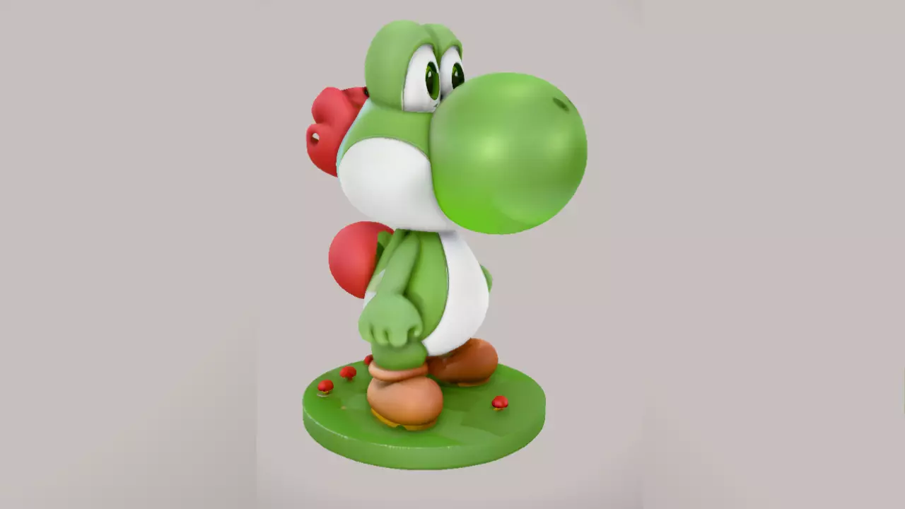 Yoshi Realistic 3D model of the famous character Mario 3D print model_0