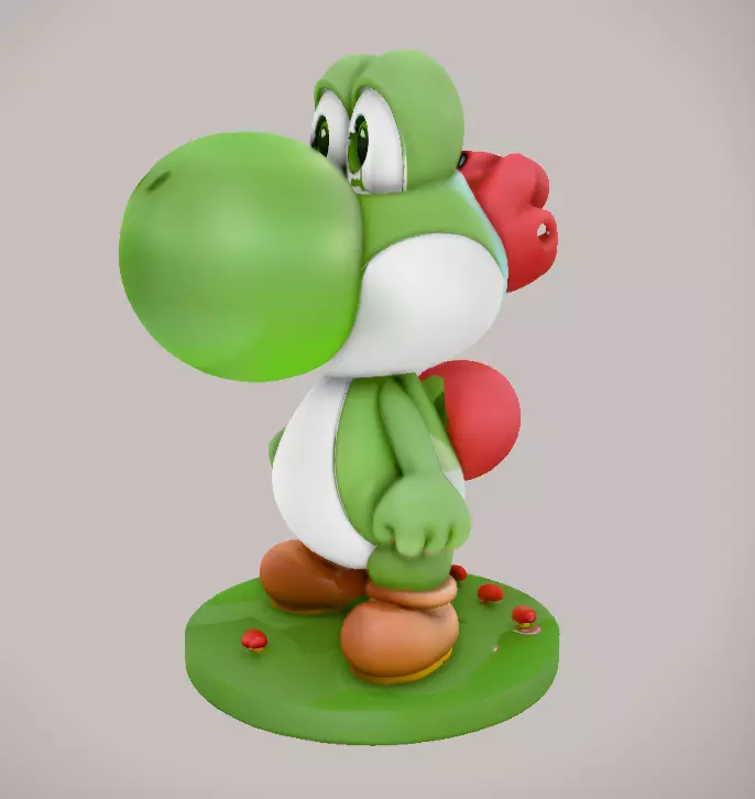Yoshi Realistic 3D model of the famous character Mario 3D print model_4