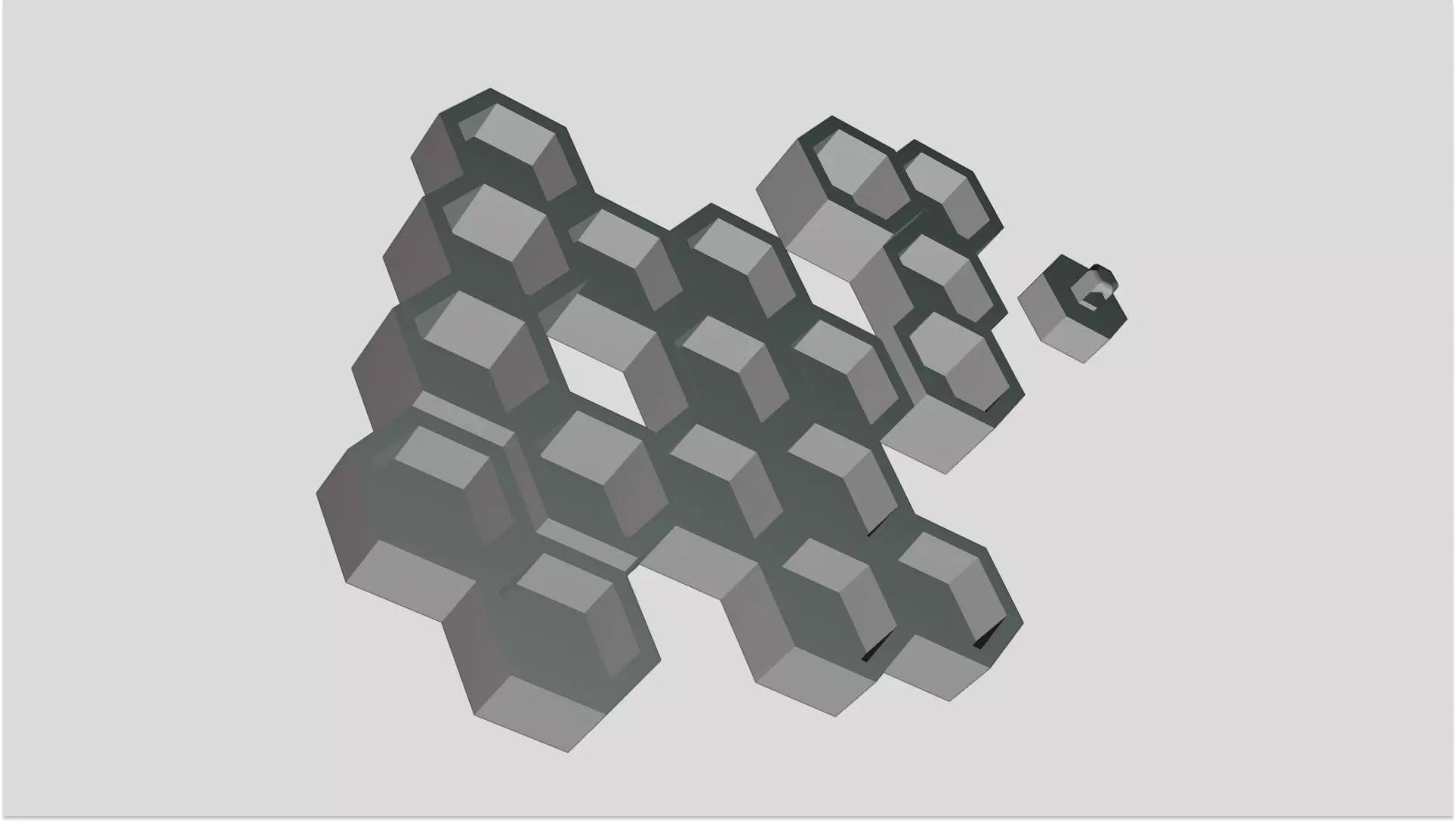 Honeycomb Wall Key Holder 3D print model_7