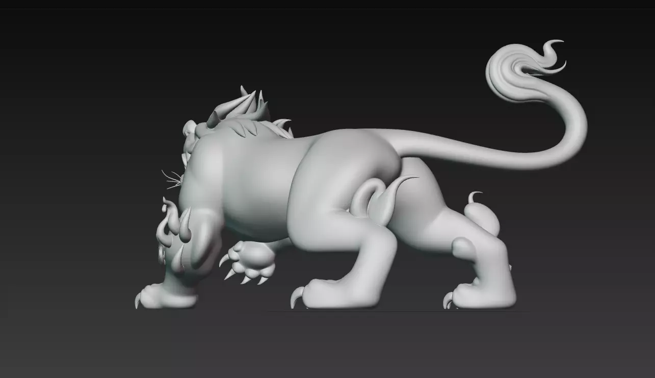 White Tiger Guardian - Celestial Spirit Beast 3D Model 3D print model_8