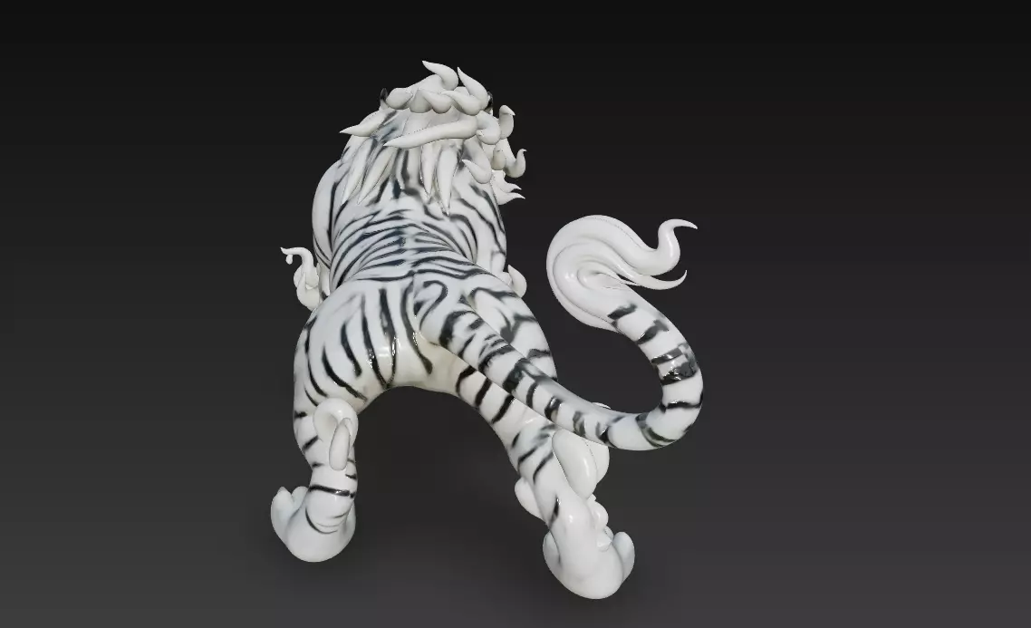 White Tiger Guardian - Celestial Spirit Beast 3D Model 3D print model_9