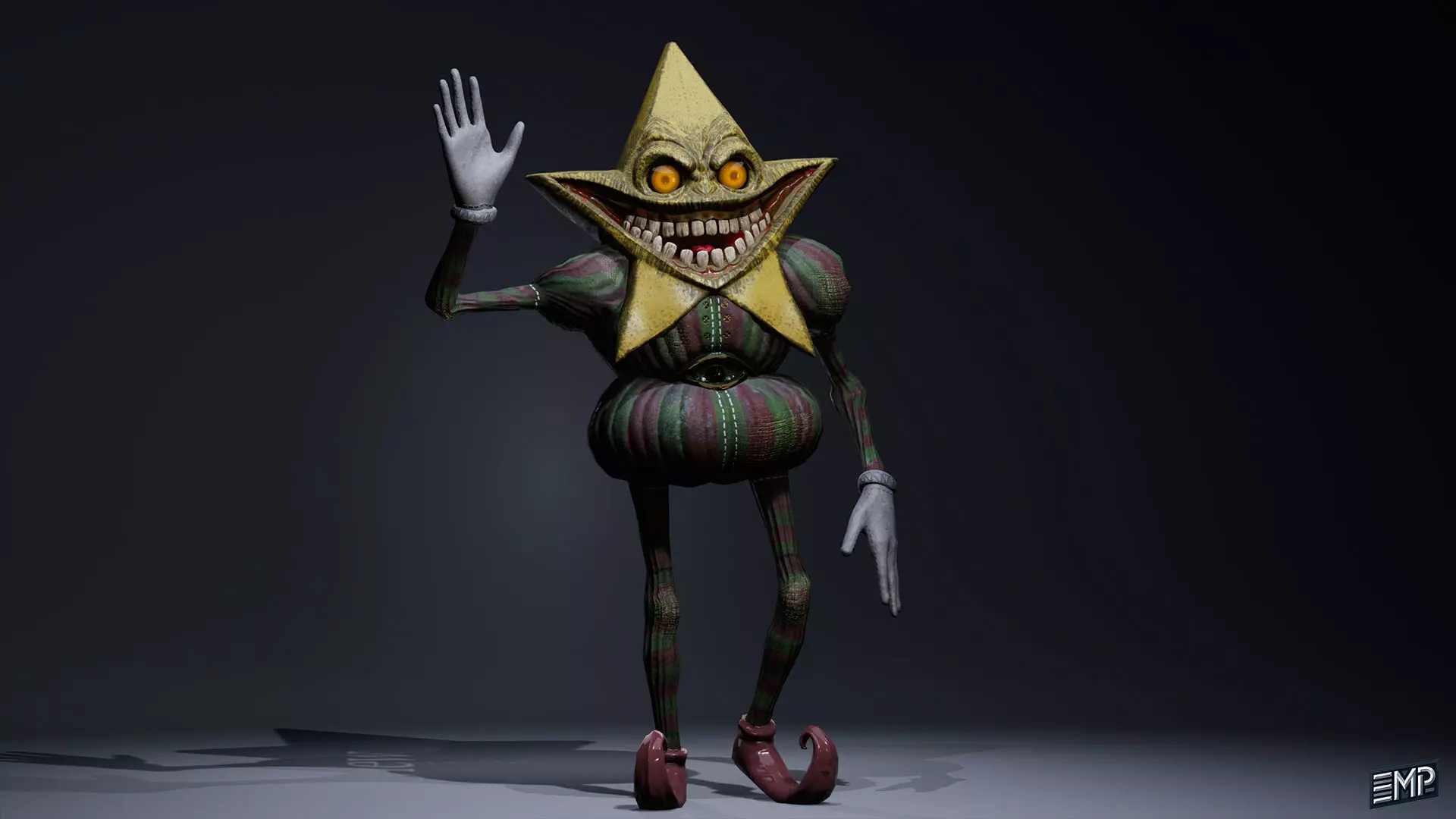 Scary Animatronic game character for Horror games Low-poly 3D model_10